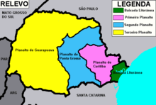 Mapa Físico do Paraná