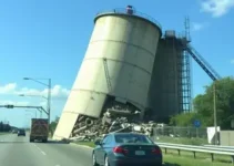 silo desaba sobre carro